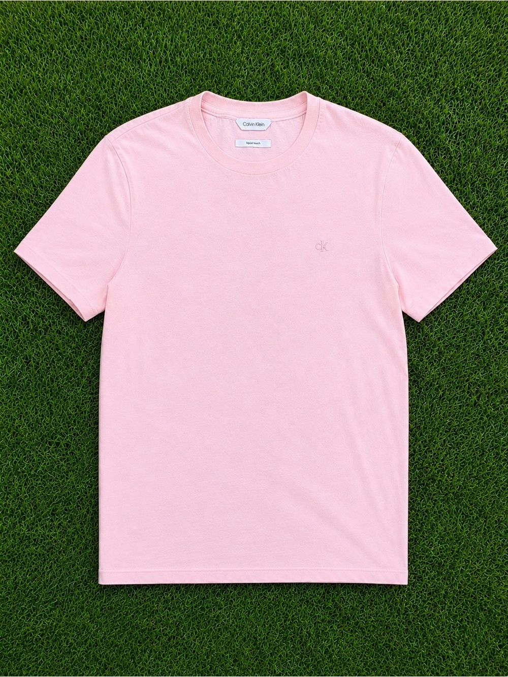Calvin Klein Liquid Touch Light Pink Crewneck T-Shirt Small